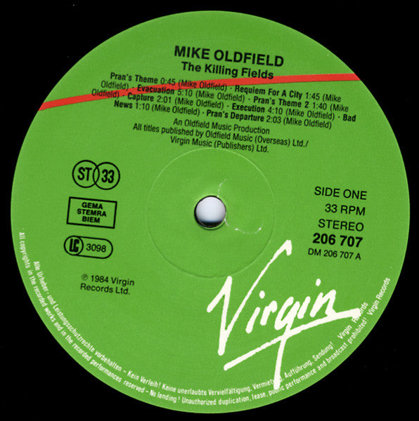 Mike Oldfield ~ The Killing Fields (Original Film Soundtrack) (Vinyl) - Djungel & Jazz