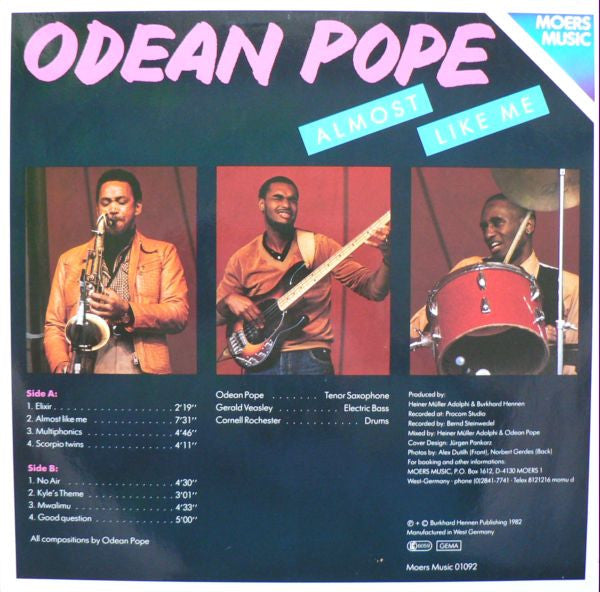 Odean Pope ~ Almost Like Me (Vinyl) - Djungel & Jazz