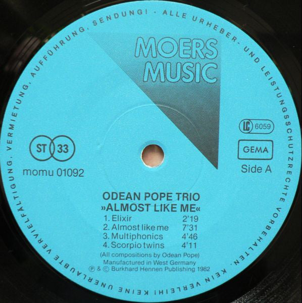 Odean Pope ~ Almost Like Me (Vinyl) - Djungel & Jazz