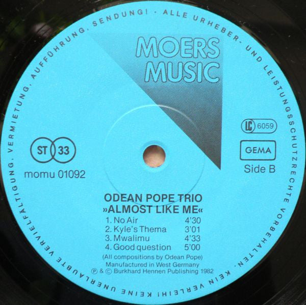 Odean Pope ~ Almost Like Me (Vinyl) - Djungel & Jazz