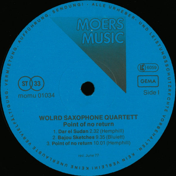 The World Saxophone Quartett ~ Point Of No Return (Vinyl) - Djungel & Jazz