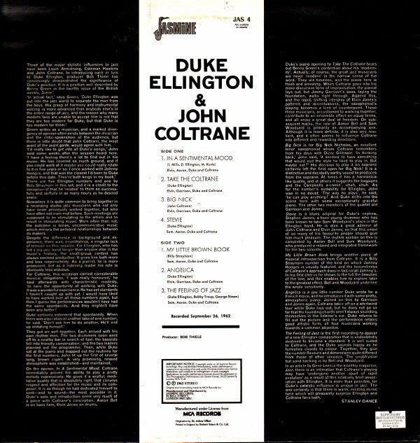 Duke Ellington & John Coltrane ~ Duke Ellington & John Coltrane (Vinyl) - Djungel & Jazz