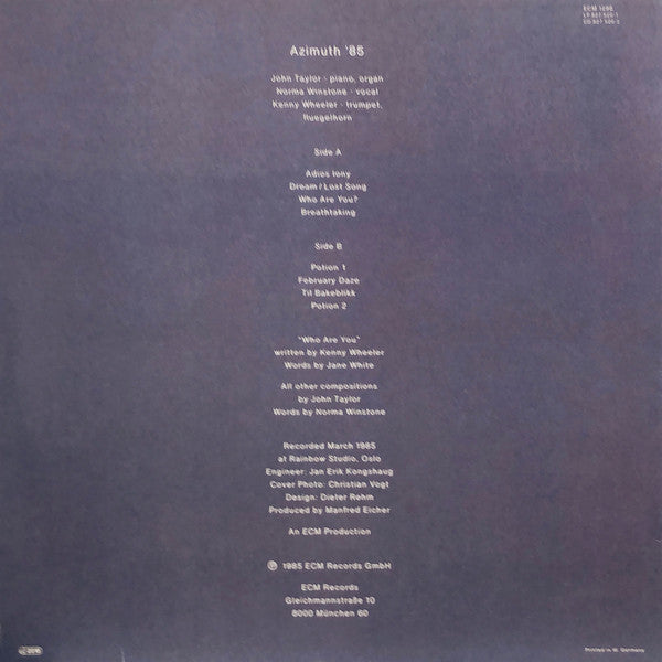 Azimuth  ~ Azimuth '85 (Vinyl) - Djungel & Jazz