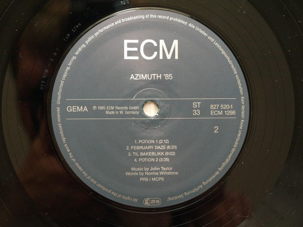 Azimuth  ~ Azimuth '85 (Vinyl) - Djungel & Jazz