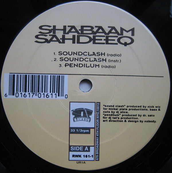 Shabaam Sahdeeq ~ Sound Clash b/w 5 Star Generals + Pendilum (Vinyl) - Djungel & Jazz