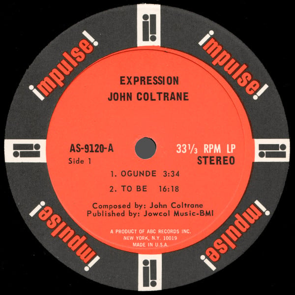 John Coltrane ~ Expression (Vinyl) - Djungel & Jazz