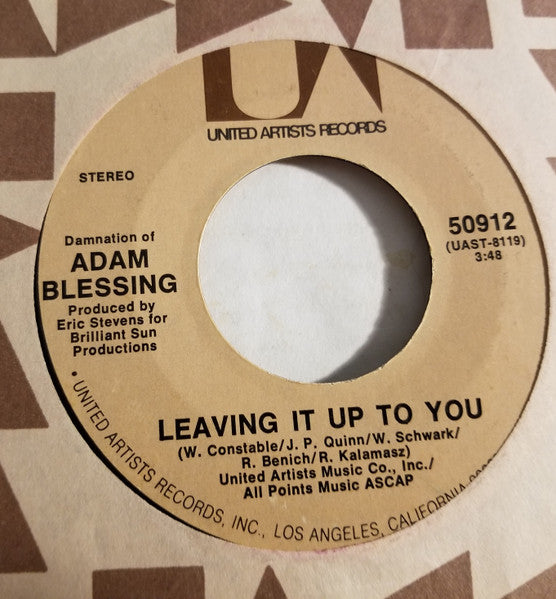 Damnation* : Leaving It Up To You (7", Mono)