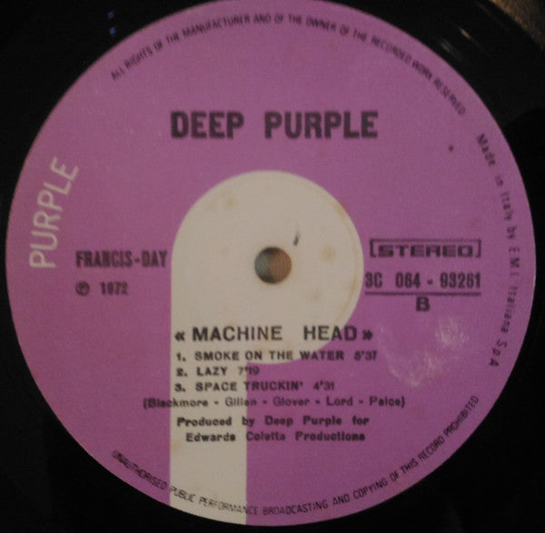 Deep Purple : Machine Head (LP, Album, RE, Off)