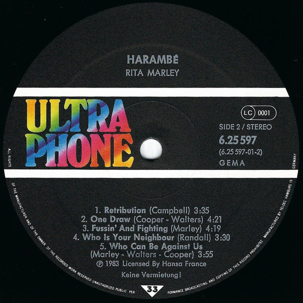 Rita Marley ~ Harambé (Vinyl) - Djungel & Jazz