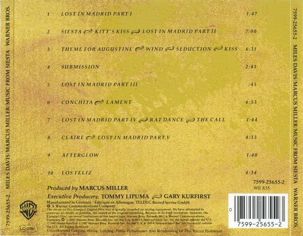 Miles Davis / Marcus Miller ~ Music From Siesta (Vinyl) - Djungel & Jazz