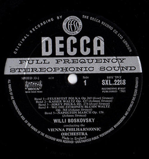 Strauss, Willi Boskovsky, Vienna Philharmonic Orchestra ~ Thousand And One Nights (Vinyl) - Djungel & Jazz