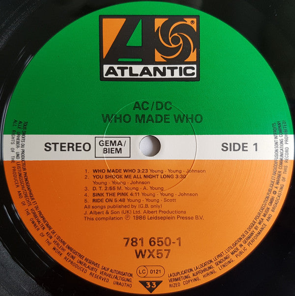 AC/DC ~ Who Made Who (Vinyl) - Djungel & Jazz