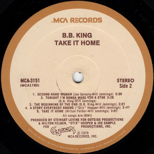 B.B. King ~ Take It Home (Vinyl) - Djungel & Jazz