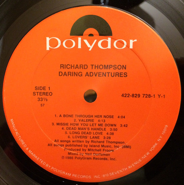 Richard Thompson ~ Daring Adventures (Vinyl) - Djungel & Jazz