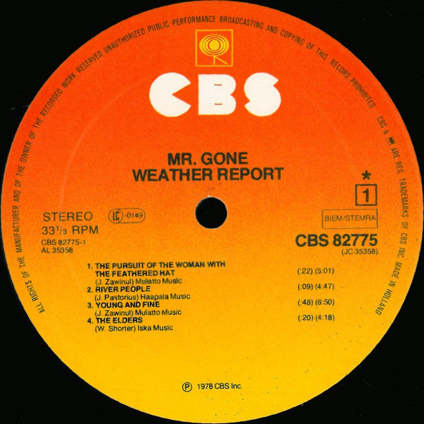 Weather Report ~ Mr. Gone (Vinyl) - Djungel & Jazz