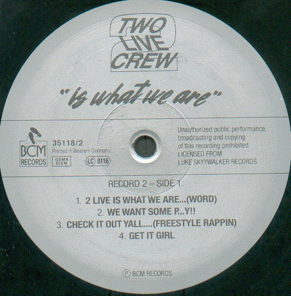 The 2 Live Crew ~ Move Somthin / "Is What We Are" (Vinyl) - Djungel & Jazz