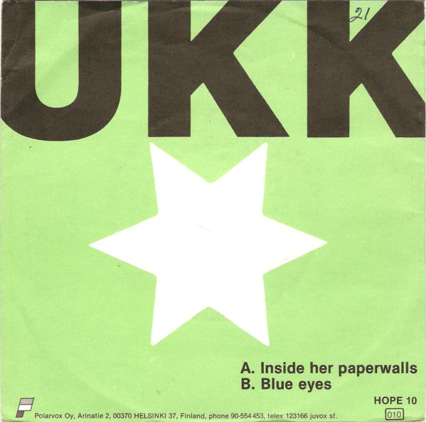 UKK  ~ Inside Her Paperwalls / Blue Eyes (Vinyl) - Djungel & Jazz