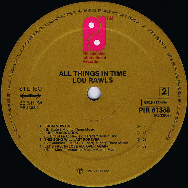 Lou Rawls : All Things In Time (LP, Album)