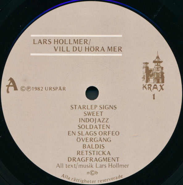 Lars Hollmer ~ Vill Du Höra Mer? (Vinyl) - Djungel & Jazz