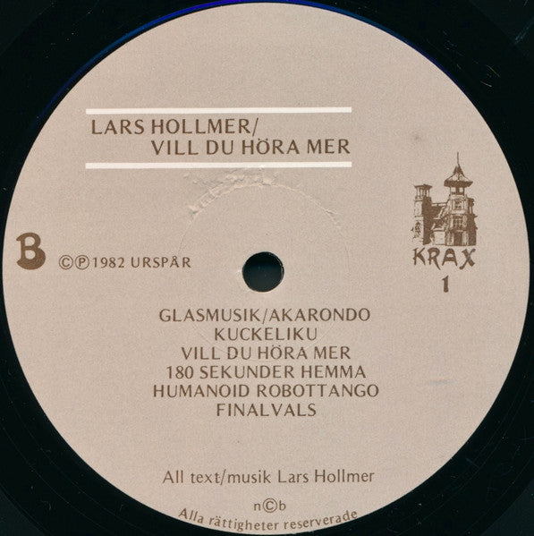 Lars Hollmer ~ Vill Du Höra Mer? (Vinyl) - Djungel & Jazz