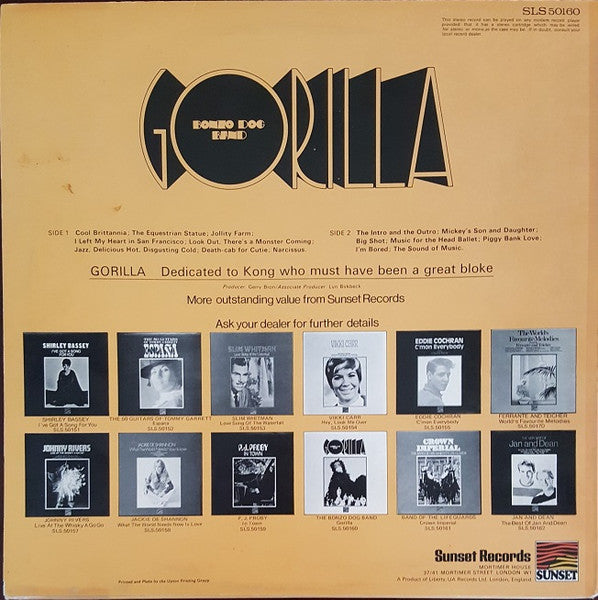 Bonzo Dog Doo-Dah Band ~ Gorilla (Vinyl) - Djungel & Jazz