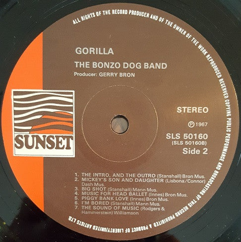 Bonzo Dog Doo-Dah Band ~ Gorilla (Vinyl) - Djungel & Jazz