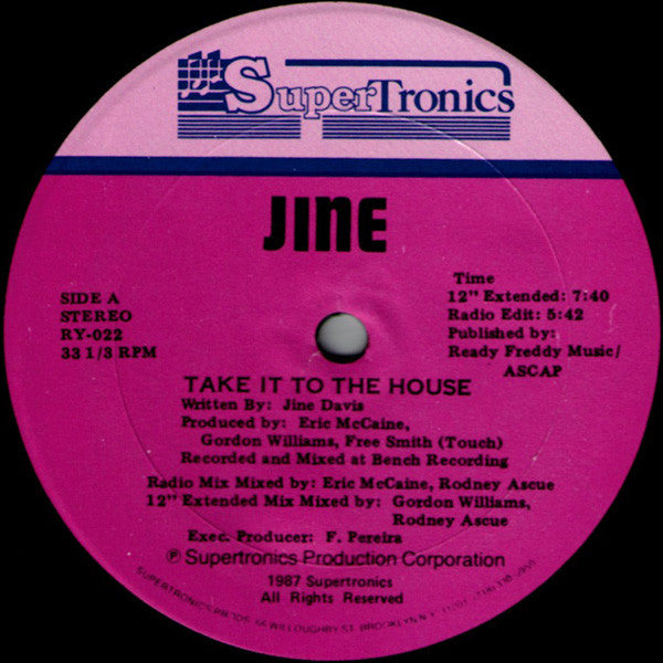 Jine : Take It To The House (12")