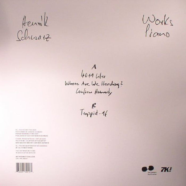 Henrik Schwarz : Works Piano  (12", EP)