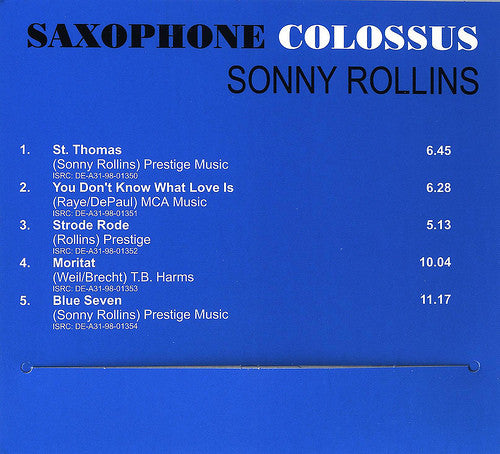 Sonny Rollins ~ Saxophone Colossus (Vinyl) - Djungel & Jazz