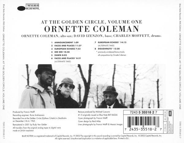 The Ornette Coleman Trio ~ At The "Golden Circle" Stockholm - Volume One (Vinyl) - Djungel & Jazz