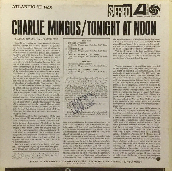 Charles Mingus ~ Tonight At Noon (Vinyl) - Djungel & Jazz