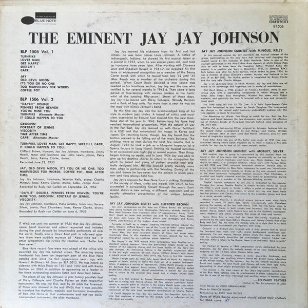 J.J. Johnson : The Eminent Jay Jay Johnson Volume 2 (LP, Comp)