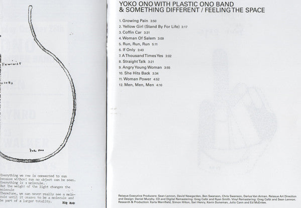 Yoko Ono with Plastic Ono Band* & Something Different : Feeling The Space (LP, Album)