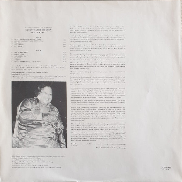 Nusrat Fateh Ali Khan : Mustt Mustt (LP, Album)