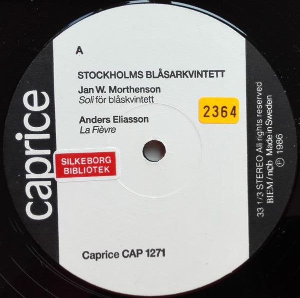 Stockholms Blåsarkvintett, Lars-Erik Larsson / Dag Wirén / Jan W. Morthenson / Anders Eliasson  ~ Stockholms Blåsarkvintett (Vinyl) - Djungel & Jazz