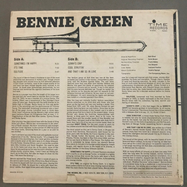 Bennie Green ~ Bennie Green (Vinyl) - Djungel & Jazz