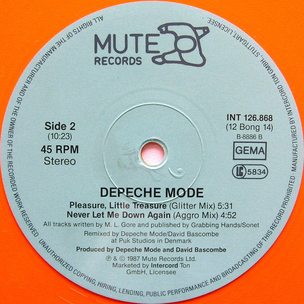 Depeche Mode : Never Let Me Down Again (Split Mix) (12", Maxi, Ora)