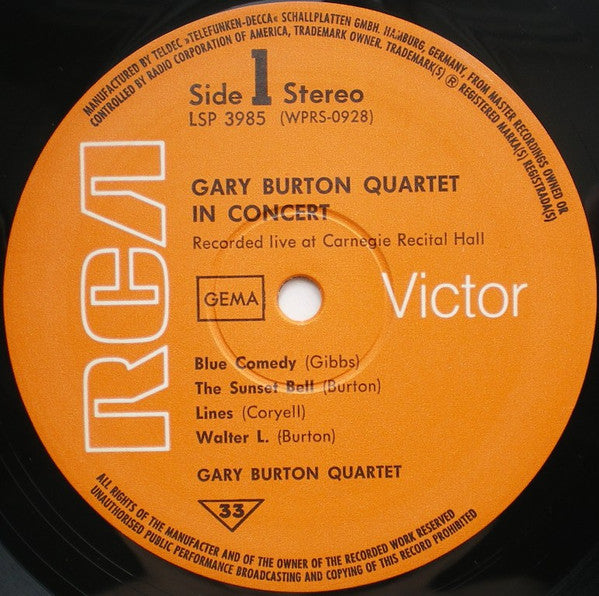 Gary Burton Quartet ~ Gary Burton Quartet In Concert (Vinyl) - Djungel & Jazz
