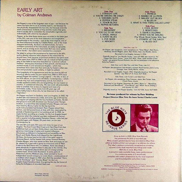 Art Pepper ~ Early Art (Vinyl) - Djungel & Jazz