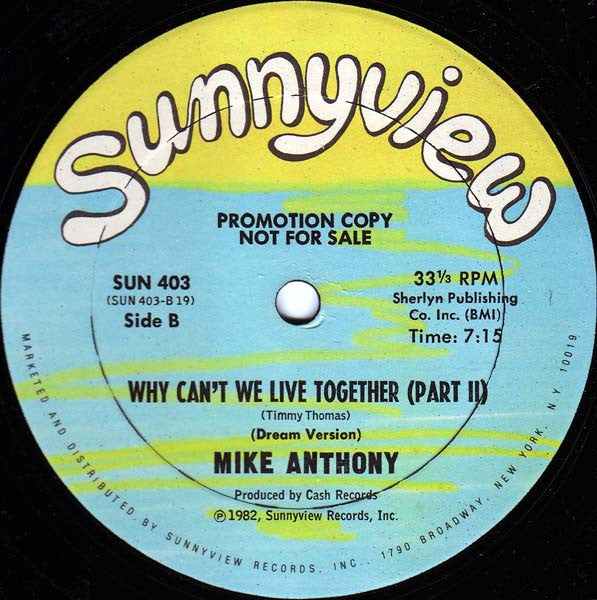 Mike Anthony : Why Can't We Live Together (12", Promo)