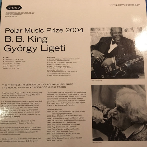 B.B. King, György Ligeti ~ Polar Music Prize 2004 - The Royal Swedish Academy Of Music Awards (Vinyl) - Djungel & Jazz