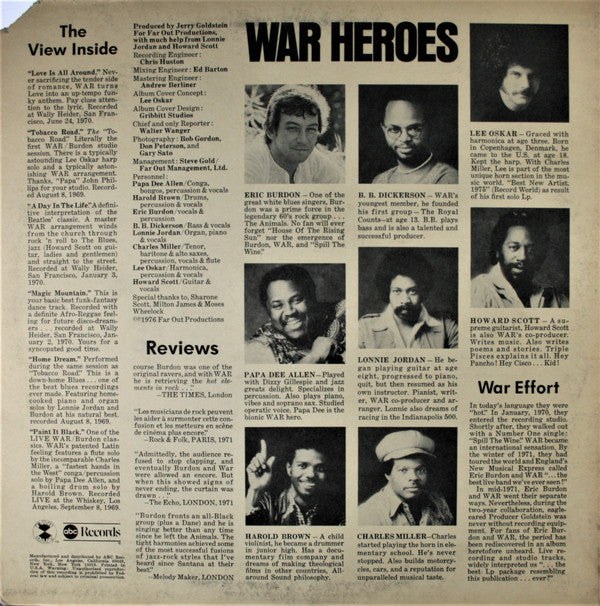 War Featuring Eric Burdon ~ Love Is All Around (Vinyl) - Djungel & Jazz
