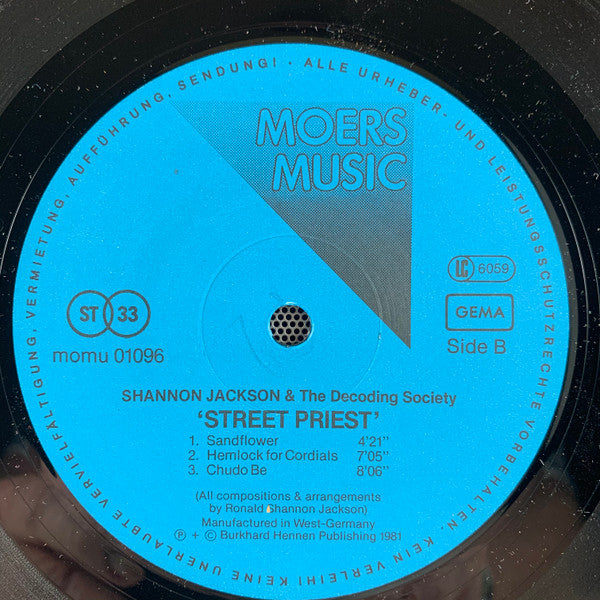 Shannon Jackson & The Decoding Society ~ Street Priest (Vinyl) - Djungel & Jazz