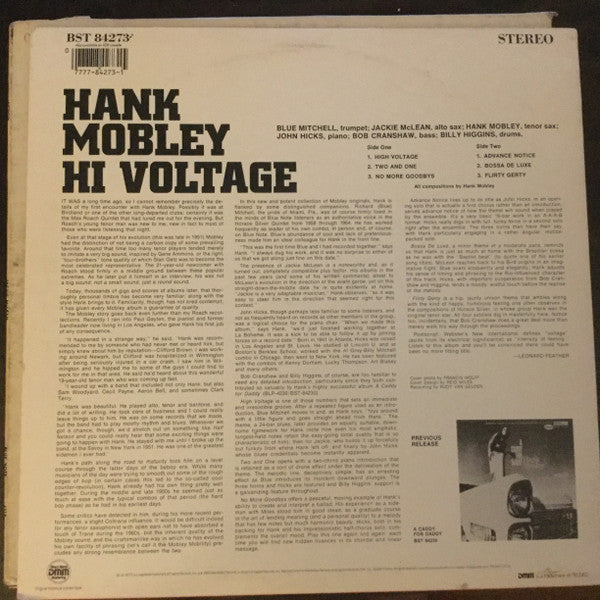 Hank Mobley ~ Hi Voltage (Vinyl) - Djungel & Jazz