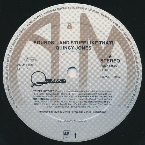Quincy Jones ~ Sounds ... And Stuff Like That!! (Vinyl) - Djungel & Jazz