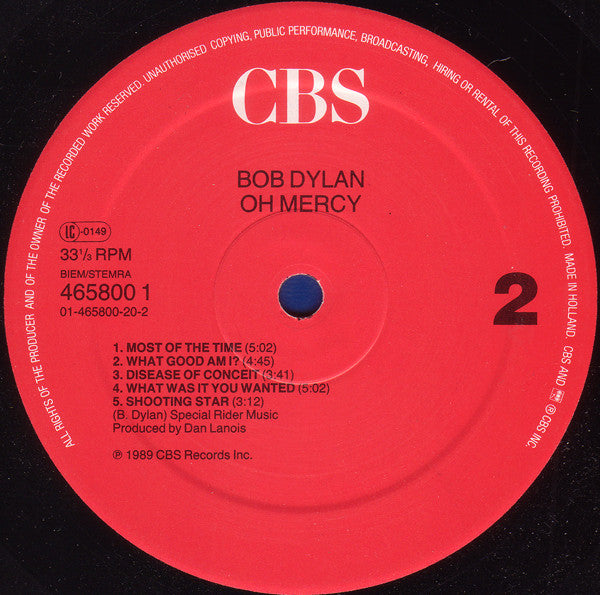 Bob Dylan ~ Oh Mercy (Vinyl) - Djungel & Jazz