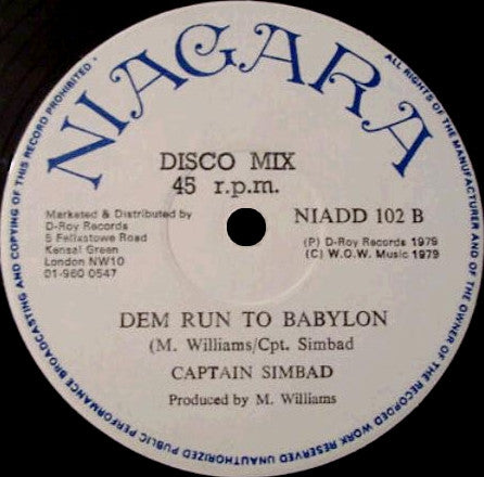 Sugar Minott / Captain Simbad* : Every Little Thing / Dem Run To Babylon (12")