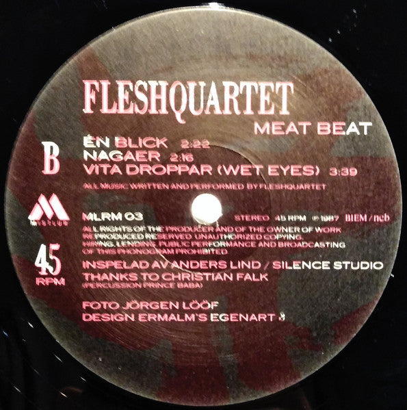 Fläskkvartetten / Fleshquartet : Kött Bit / Meat Beat (12", MiniAlbum)
