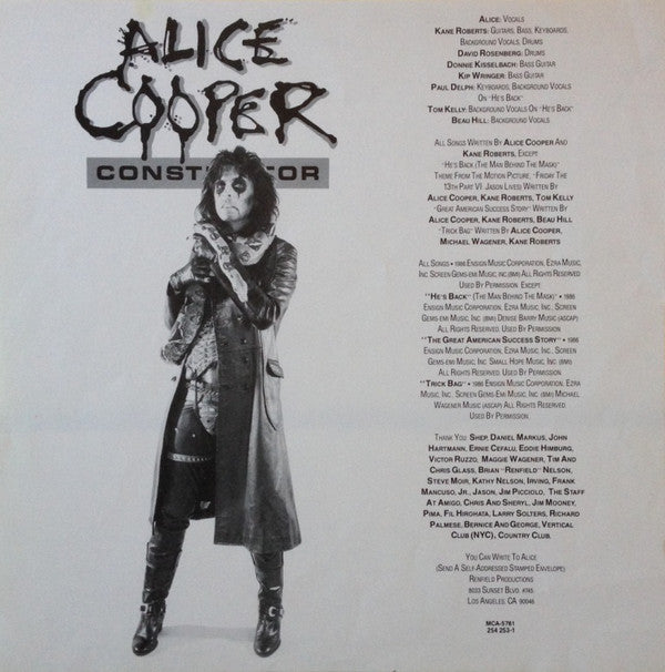 Alice Cooper (2) : Constrictor (LP, Album)