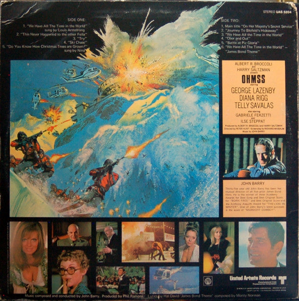 John Barry : On Her Majesty's Secret Service (Original Motion Picture Soundtrack) (LP, Album)